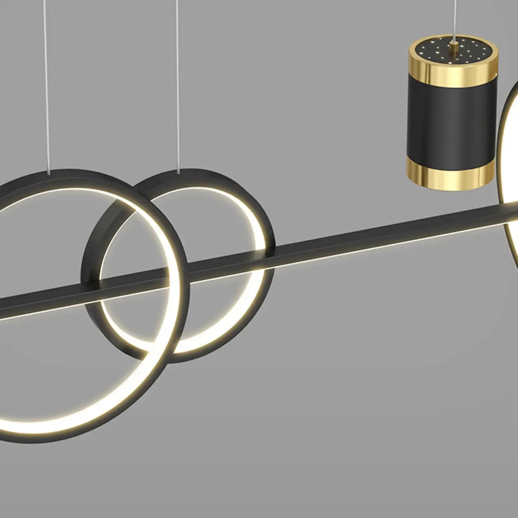 Stylish LED Metal Linear Island Light Adjustable for Dining Area