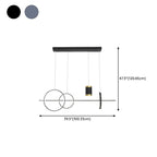 Stylish LED Metal Linear Island Light Adjustable for Dining Area