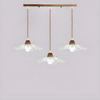 3-Light Modern Glass Wood Island Pendant Light for Kitchen