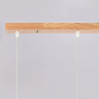 3-Light Modern Glass Wood Island Pendant Light for Kitchen