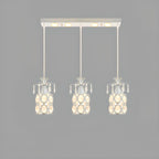 Elegant Cylinder Crystal Kitchen Island Pendant Light with Spotlight
