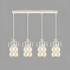 Elegant Cylinder Crystal Kitchen Island Pendant Light with Spotlight