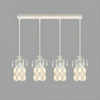 Elegant Cylinder Crystal Kitchen Island Pendant Light with Spotlight