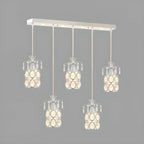 Elegant Cylinder Crystal Kitchen Island Pendant Light with Spotlight