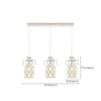 Elegant Cylinder Crystal Kitchen Island Pendant Light with Spotlight