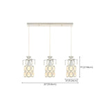 Elegant Cylinder Crystal Kitchen Island Pendant Light with Spotlight