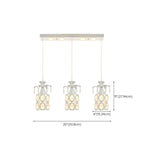 Elegant Cylinder Crystal Kitchen Island Pendant Light with Spotlight