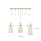 Elegant Cylinder Crystal Kitchen Island Pendant Light with Spotlight