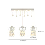 Elegant Cylinder Crystal Kitchen Island Pendant Light with Spotlight