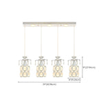 Elegant Cylinder Crystal Kitchen Island Pendant Light with Spotlight