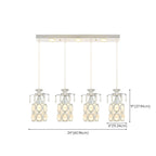Elegant Cylinder Crystal Kitchen Island Pendant Light with Spotlight