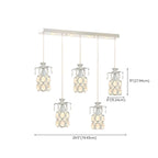 Elegant Cylinder Crystal Kitchen Island Pendant Light with Spotlight