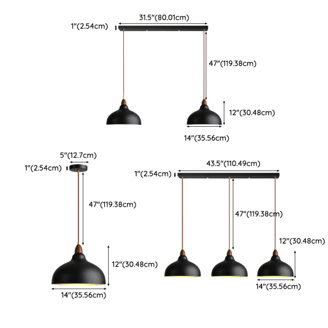 Modern White Metal Bowl Adjustable Kitchen Pendant Light