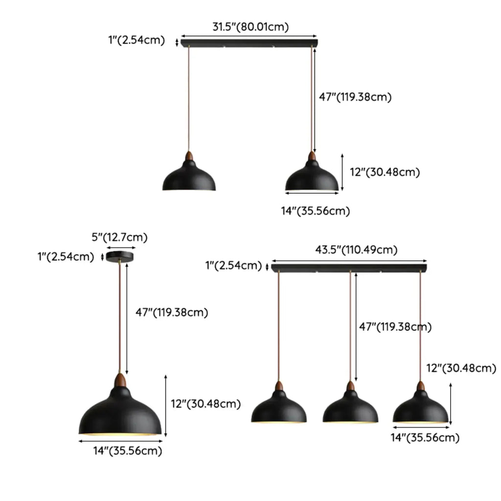 Modern White Metal Bowl Adjustable Kitchen Pendant Light