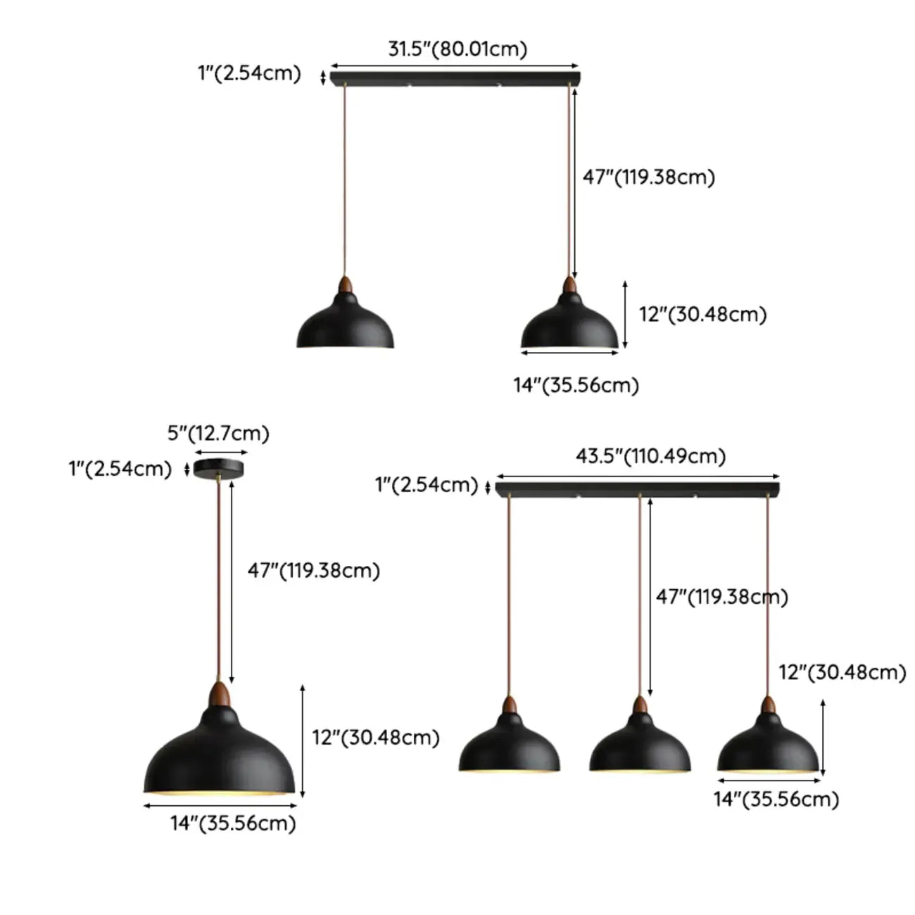 Modern White Metal Bowl Adjustable Kitchen Pendant Light