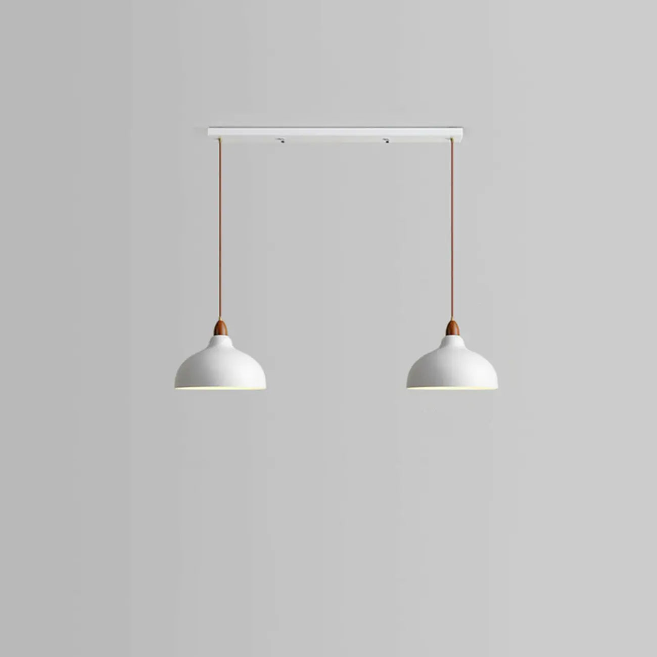 Modern White Metal Bowl Adjustable Kitchen Pendant Light