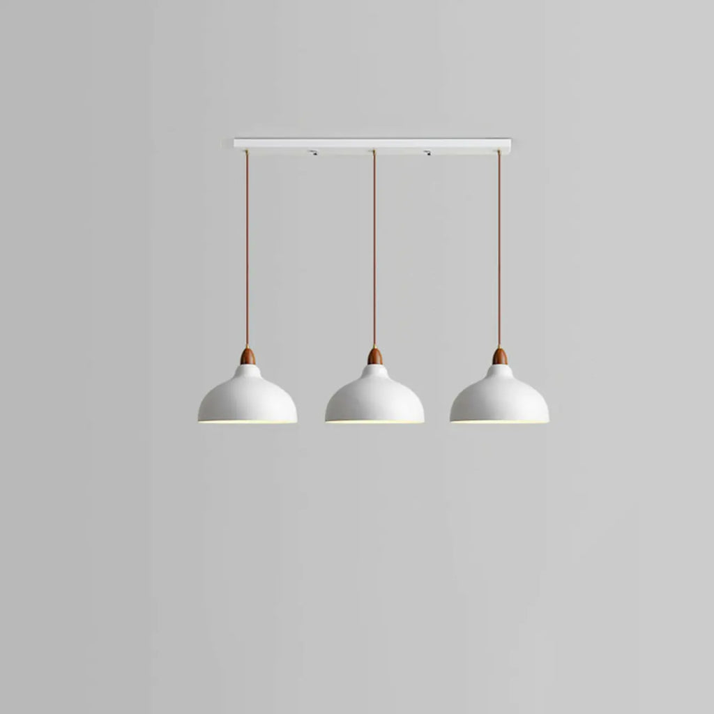 Modern White Metal Bowl Adjustable Kitchen Pendant Light