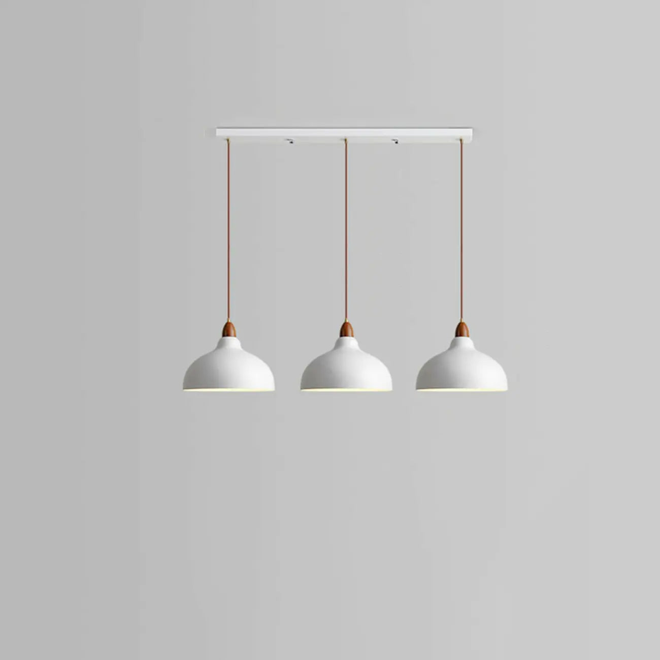 Modern White Metal Bowl Adjustable Kitchen Pendant Light