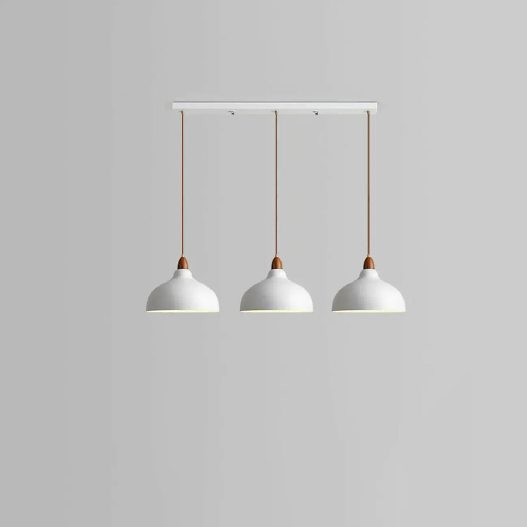 Modern White Metal Bowl Adjustable Kitchen Pendant Light
