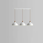 Modern White Metal Bowl Adjustable Kitchen Pendant Light