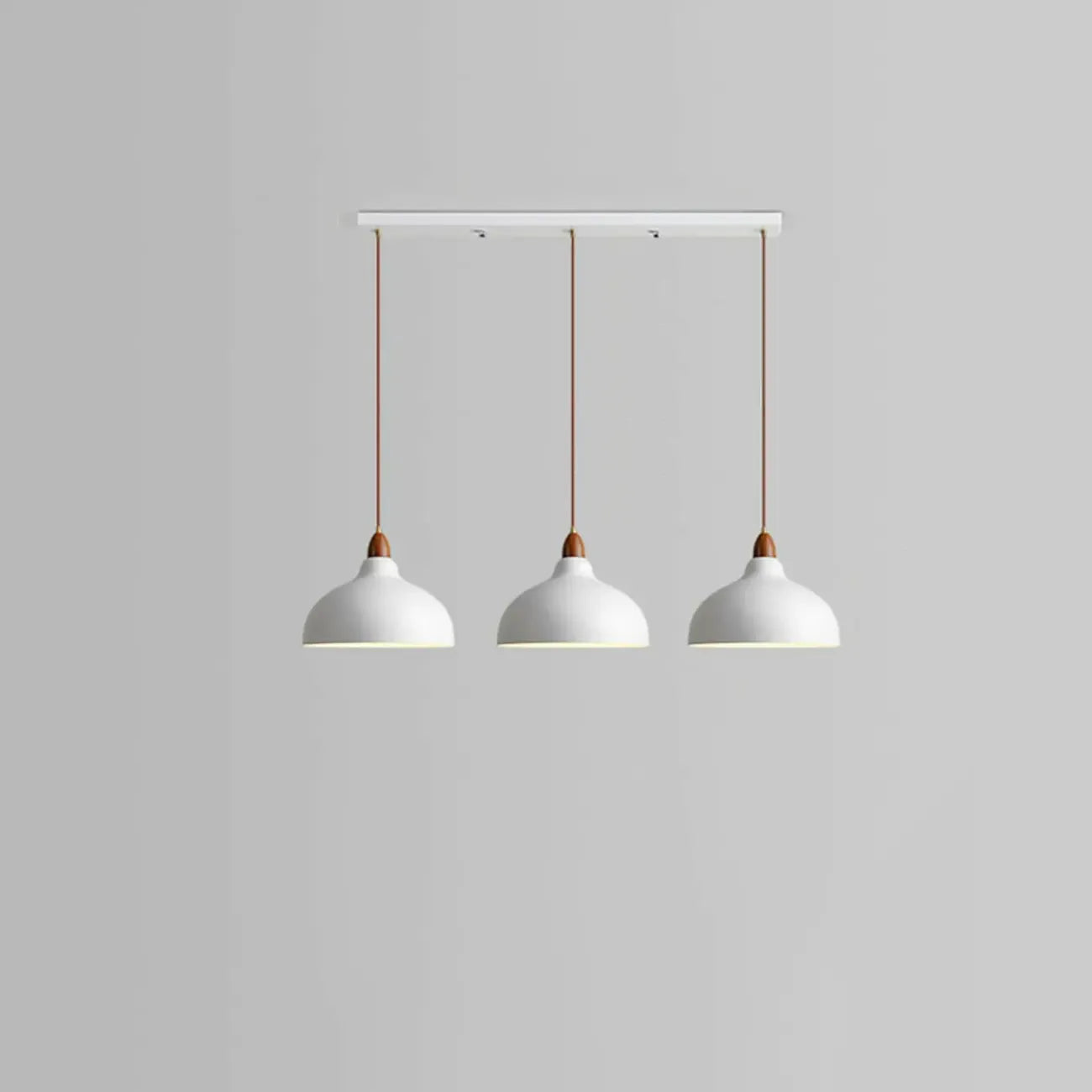 Modern White Metal Bowl Adjustable Kitchen Pendant Light
