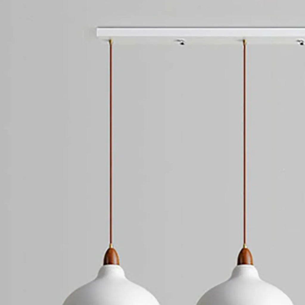 Modern White Metal Bowl Adjustable Kitchen Pendant Light