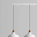 Modern White Metal Bowl Adjustable Kitchen Pendant Light