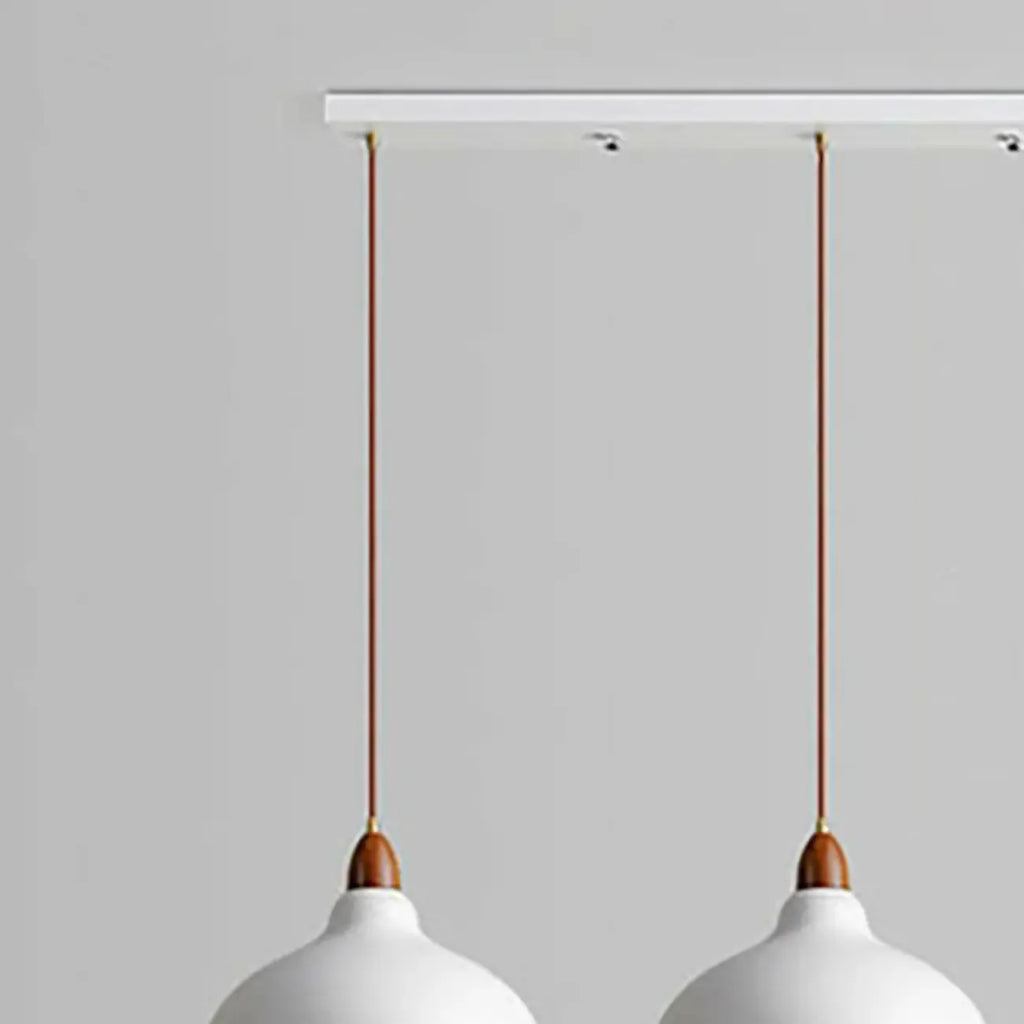 Modern White Metal Bowl Adjustable Kitchen Pendant Light