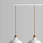 Modern White Metal Bowl Adjustable Kitchen Pendant Light