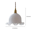 Elegant Brass White Floral Glass Kitchen Pendant Light