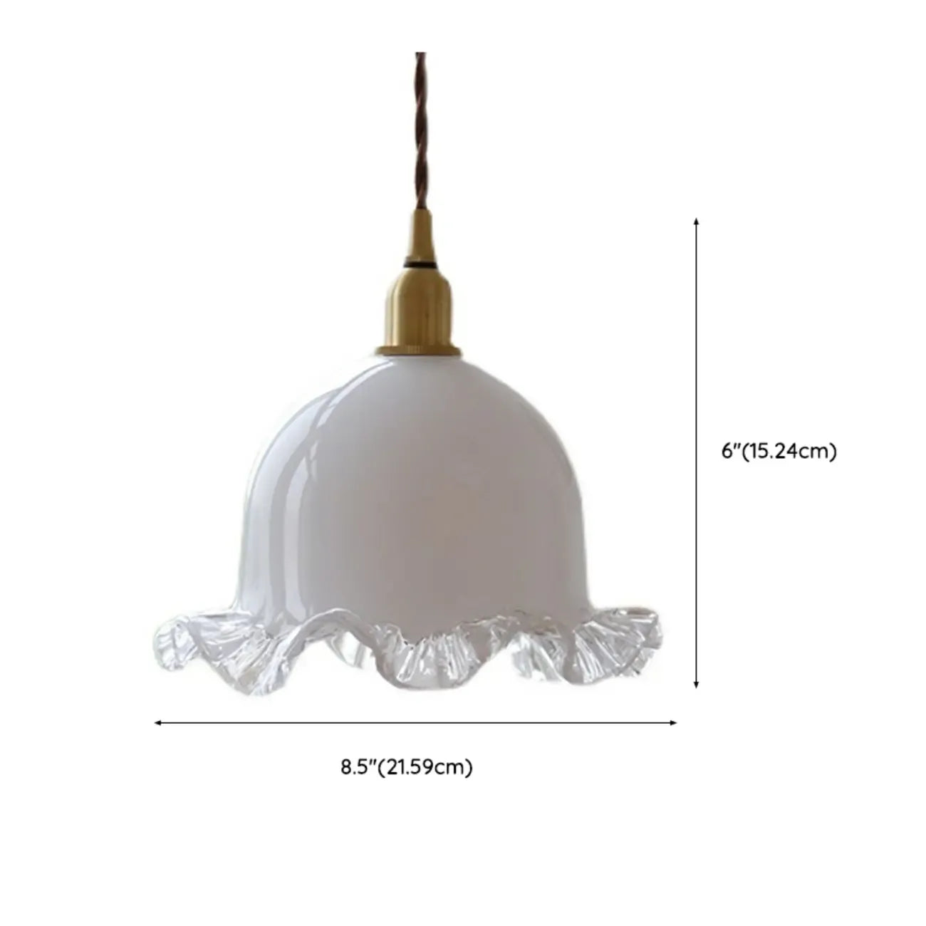 Elegant Brass White Floral Glass Kitchen Pendant Light