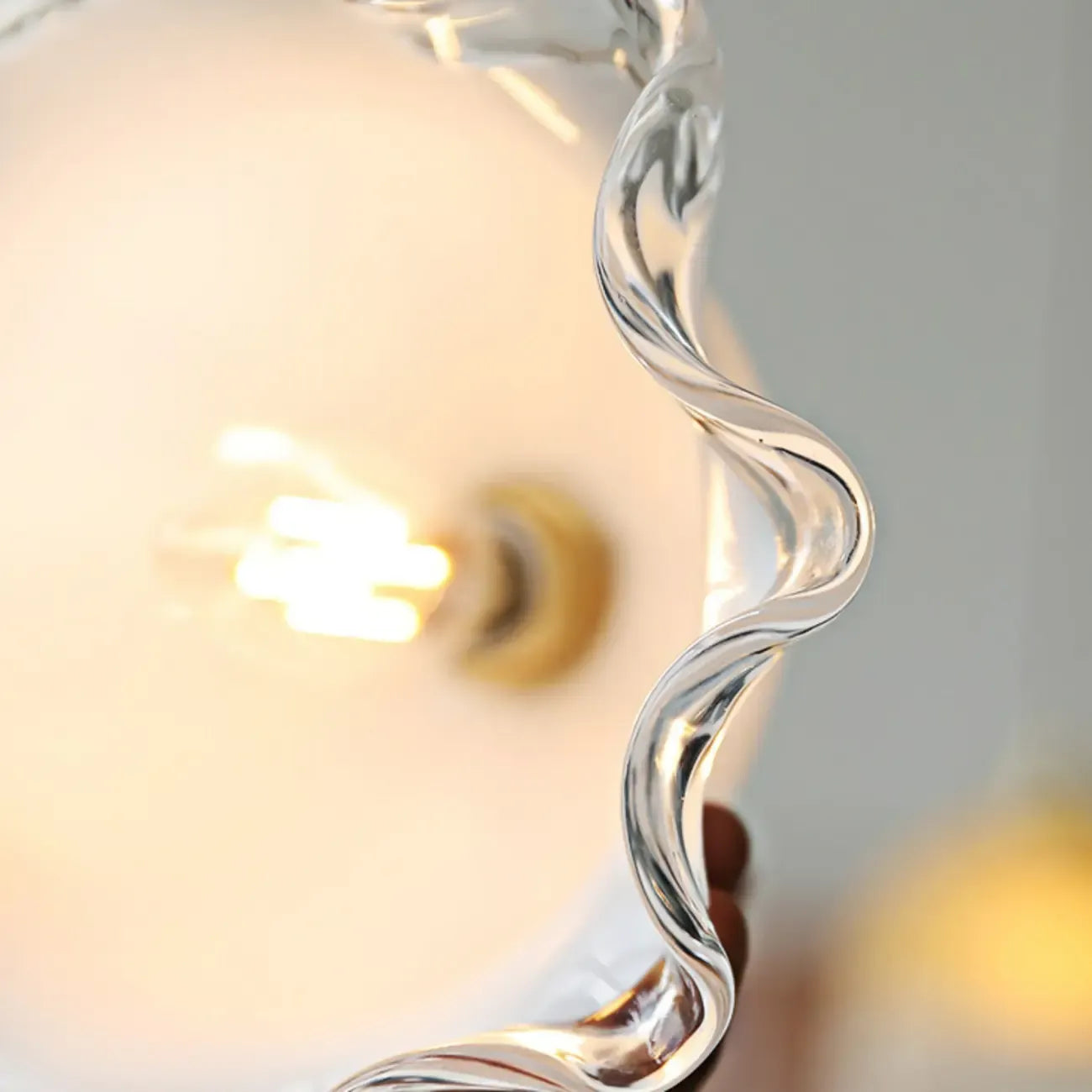 Elegant Brass White Floral Glass Kitchen Pendant Light