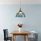 Modern Height Adjustable Blue Glass Kitchen Pendant Lighting