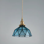 Modern Height Adjustable Blue Glass Kitchen Pendant Lighting