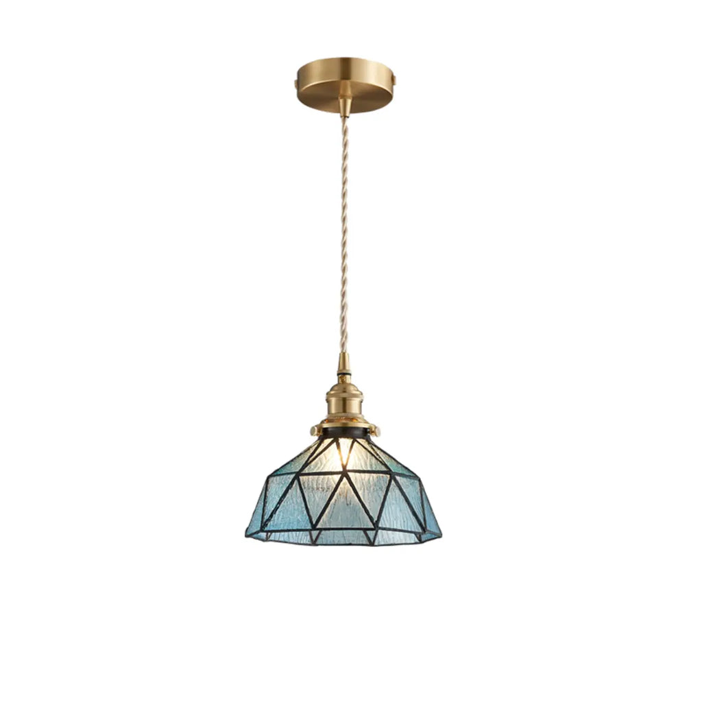 Modern Height Adjustable Blue Glass Kitchen Pendant Lighting