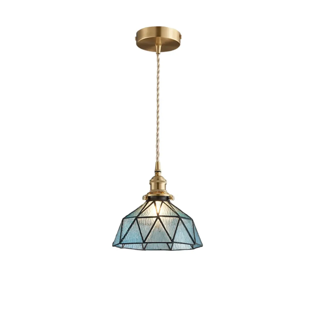 Modern Height Adjustable Blue Glass Kitchen Pendant Lighting