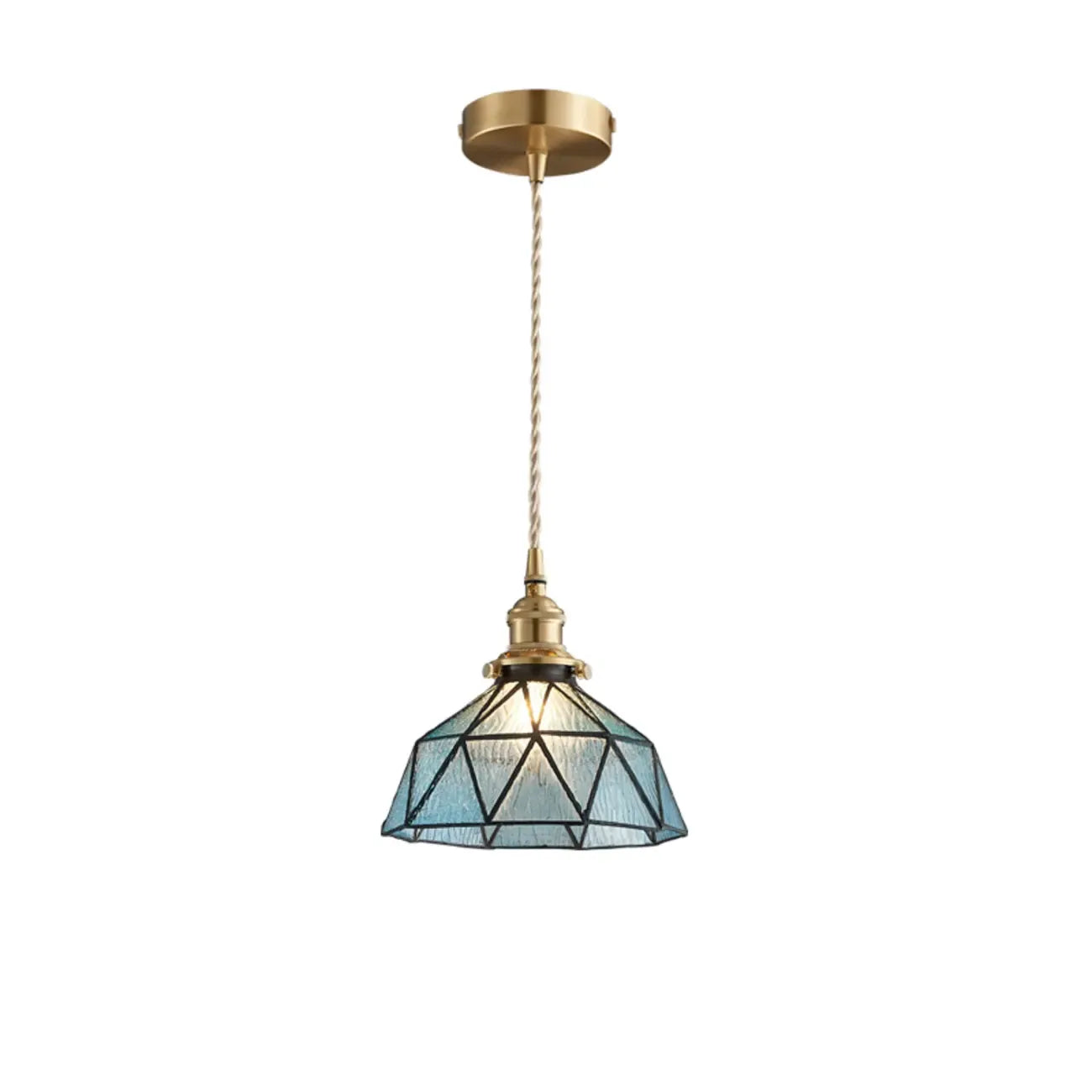 Modern Height Adjustable Blue Glass Kitchen Pendant Lighting