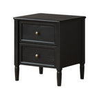 Modern Black Bedside Table with 2 Storage Drawers