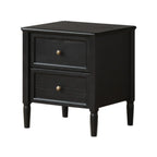 Modern Black Bedside Table with 2 Storage Drawers
