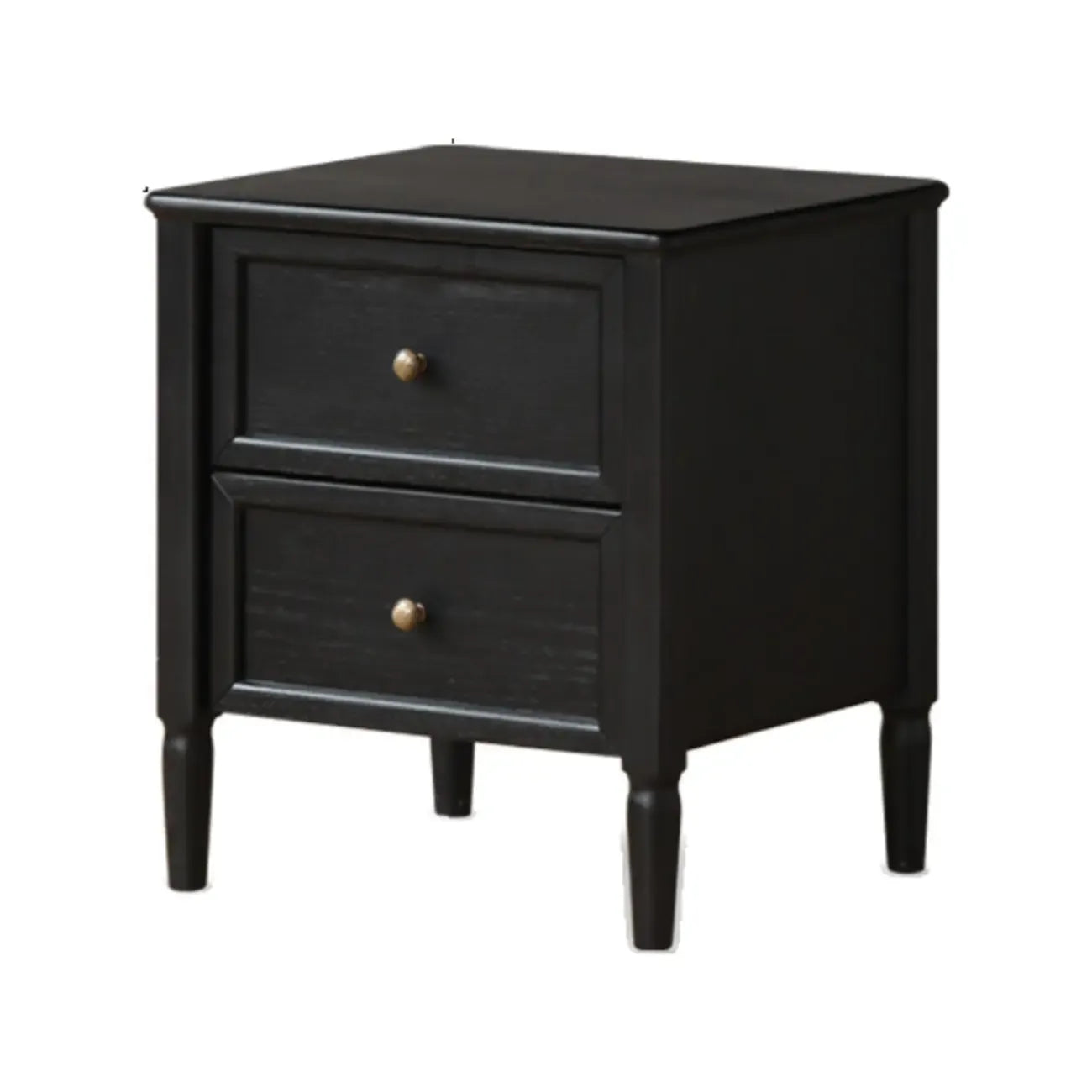 Modern Black Bedside Table with 2 Storage Drawers