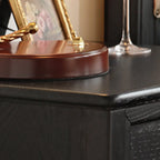 Modern Black Bedside Table with 2 Storage Drawers