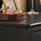 Modern Black Bedside Table with 2 Storage Drawers