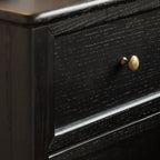 Modern Black Bedside Table with 2 Storage Drawers