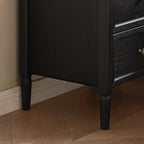 Modern Black Bedside Table with 2 Storage Drawers