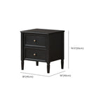 Modern Black Bedside Table with 2 Storage Drawers