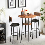 Industrial 2-tier Round Bar Height Table For Small Spaces