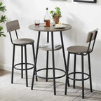 Industrial 2-tier Round Bar Height Table For Small Spaces