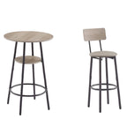 Industrial 2-tier Round Bar Height Table For Small Spaces