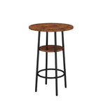 Industrial 2-tier Round Bar Height Table For Small Spaces