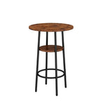 Industrial 2-tier Round Bar Height Table For Small Spaces